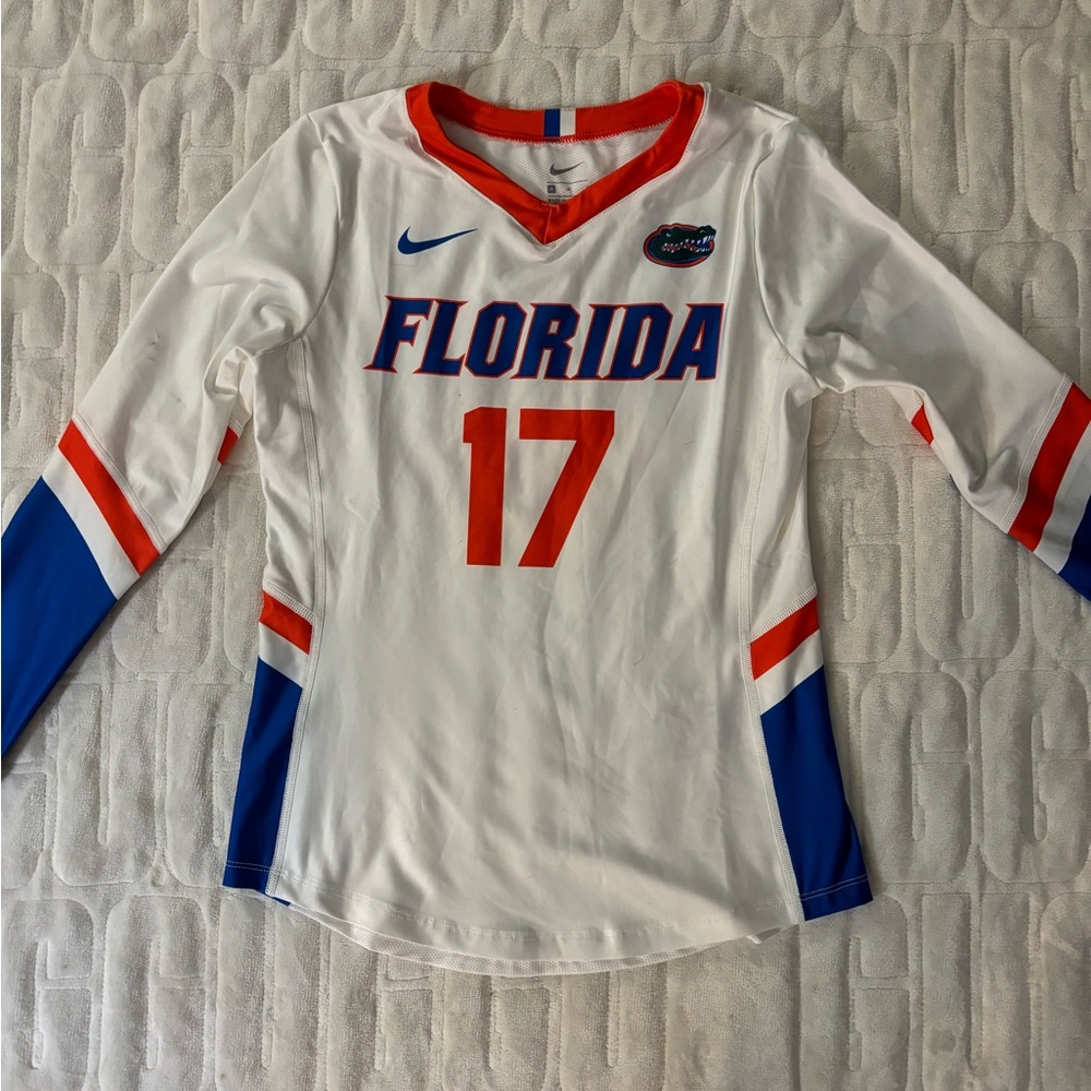 NWT Nike Florida Gators Volleyball Jersey V-Neck Long Sleeve Girls Size Medium